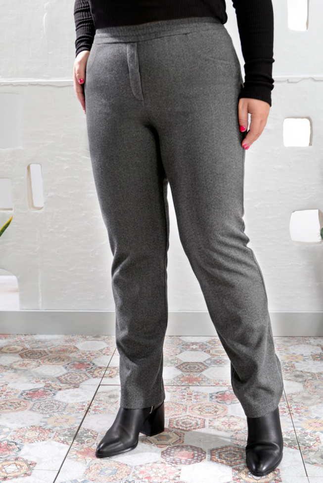 Теплі штани сіри принт ялинка артикул 645