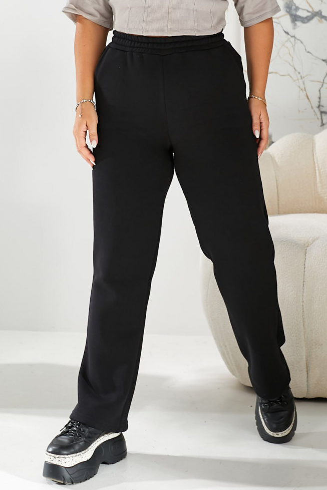 Теплі штани на флісі чорний артикул 649 Теплі штани на флісі чорний артикул 649