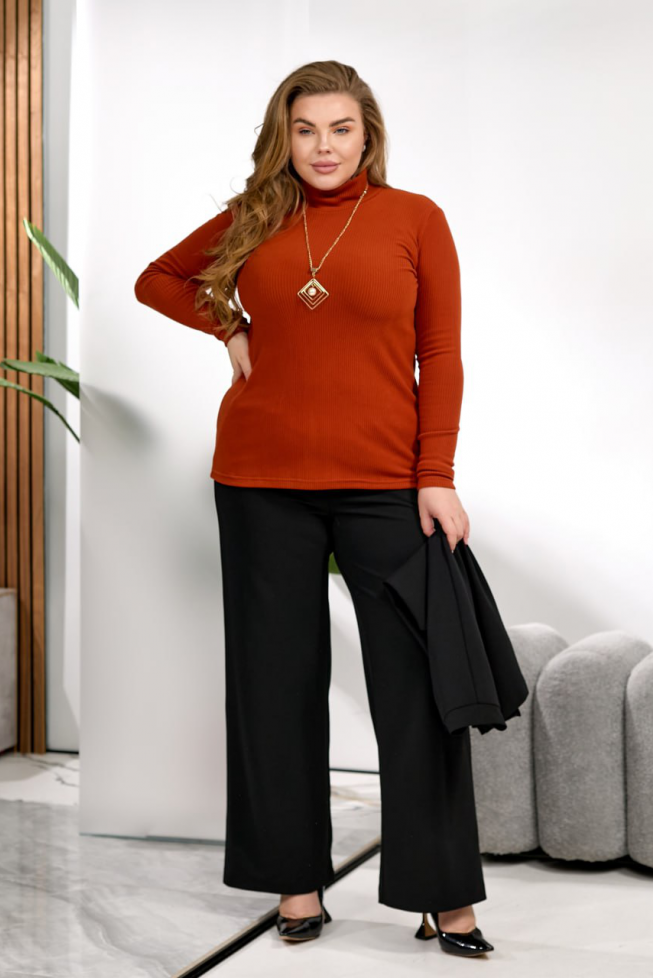 Трійка: жилет+гольф+брюки артикул 658/657/648 теракот