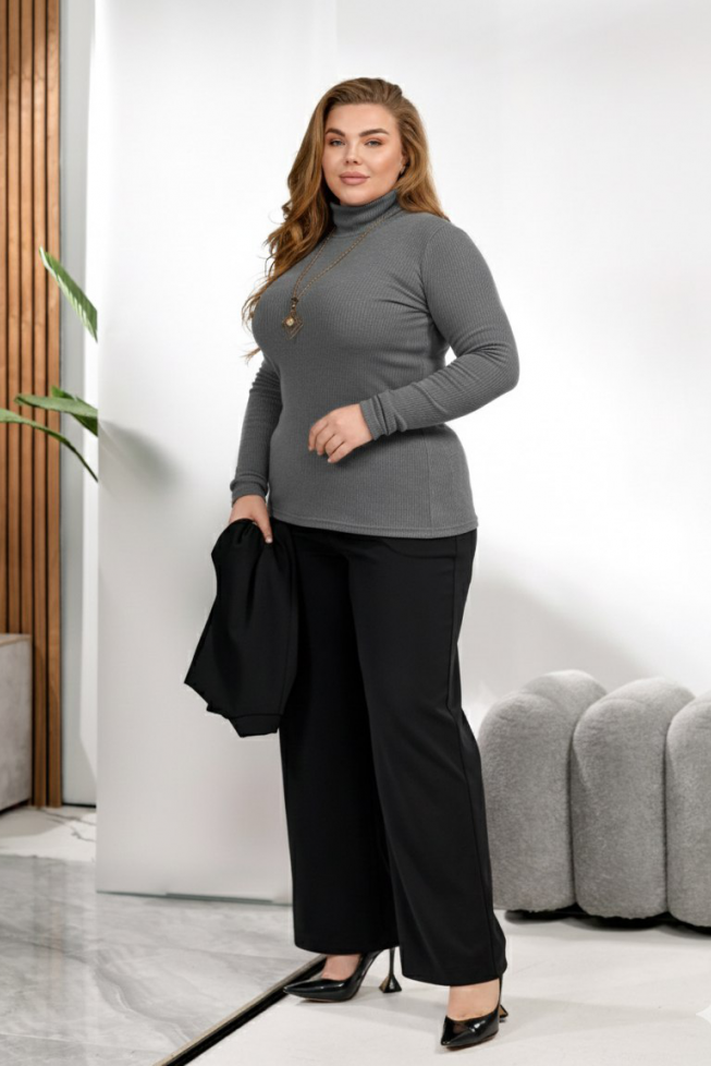 Трійка: жилет+гольф+брюки артикул 658/657/648 сірий