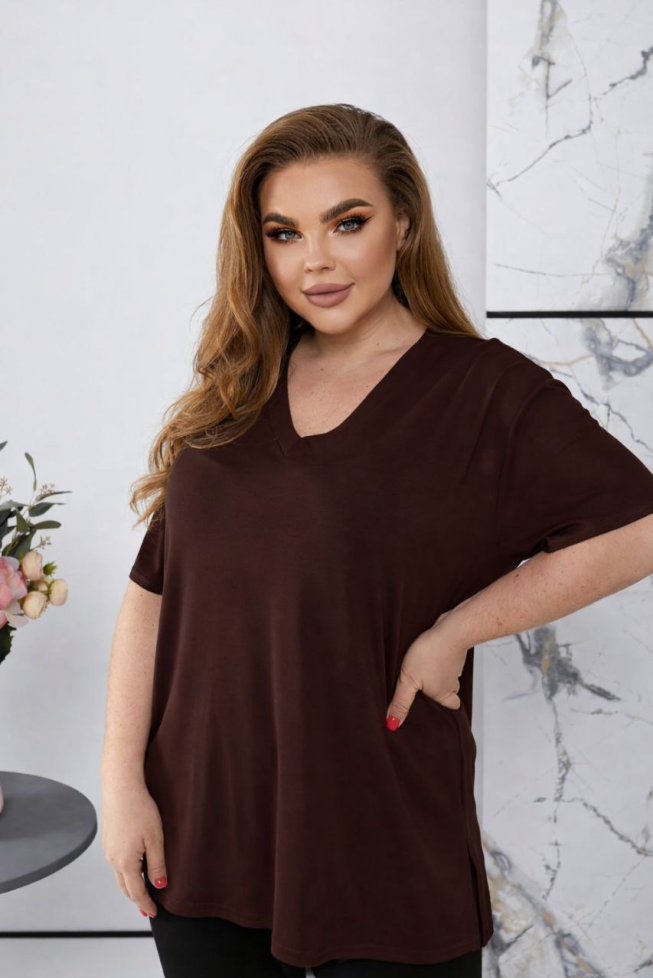 Футболка-туніка шоколад артикул 660