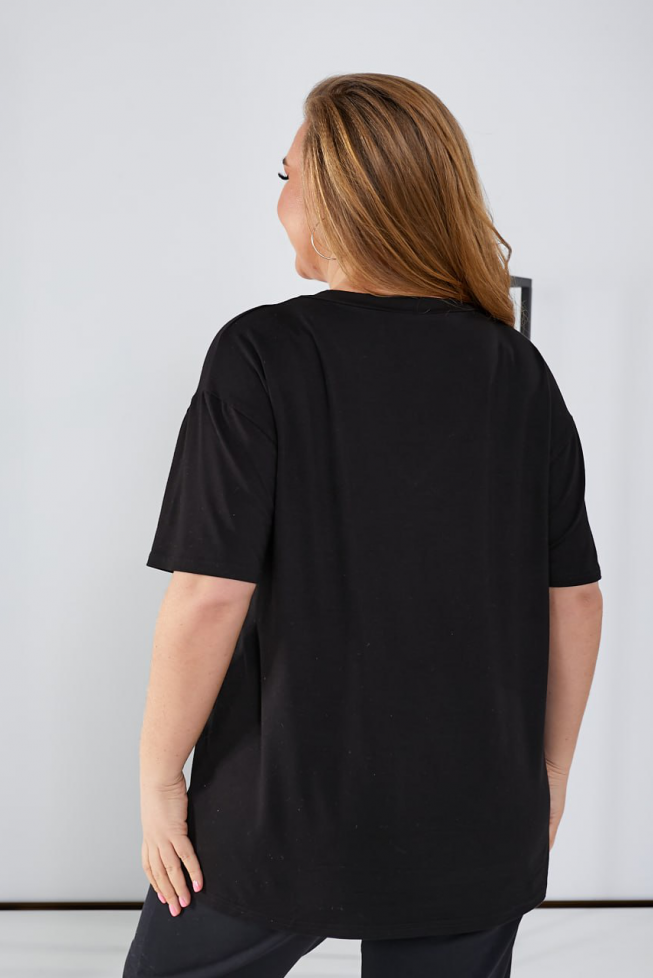 Футболка-туніка чорний артикул 660