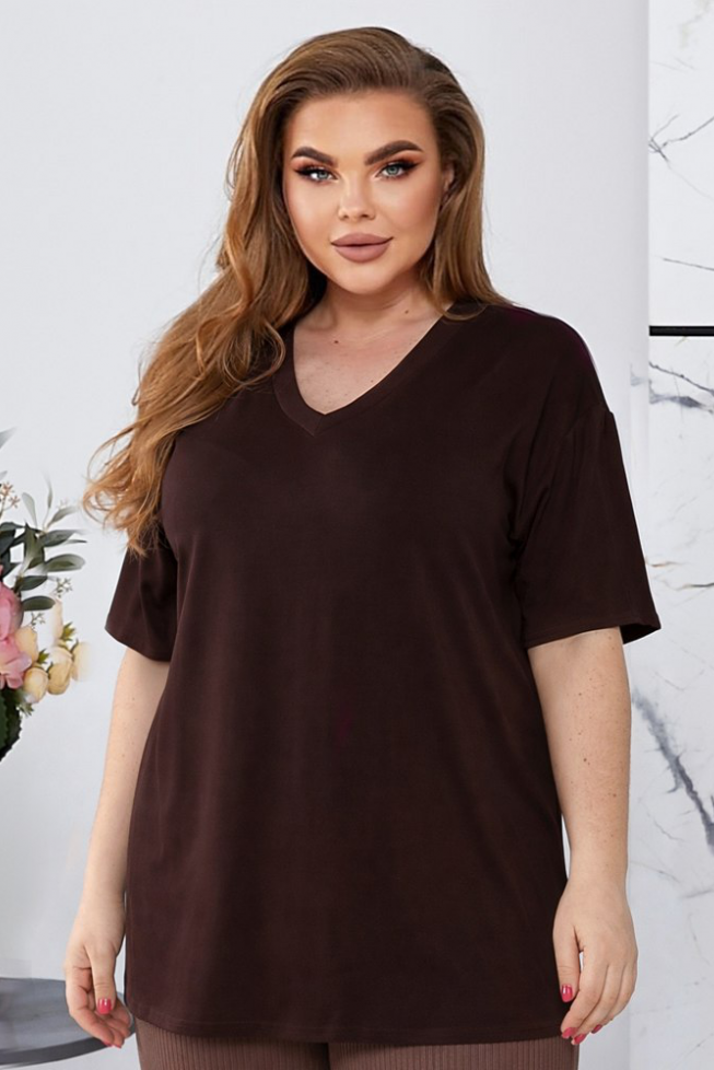 Футболка-туніка шоколад артикул 660
